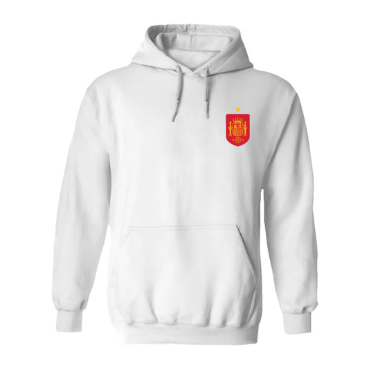Spanische Nationalmannschaft Vive La Fete Damen-Impressions-Kunstwerk-Hoodie – Weiß