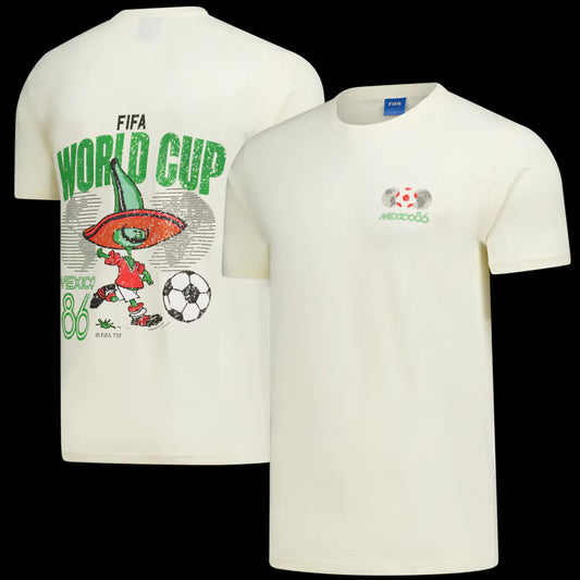 Mexikanische Fußballnationalmannschaft Peace Collective Unisex FIFA WM Mexiko 1986 Schweres T-Shirt – Creme