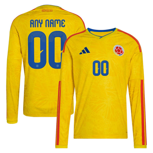 Kolumbien Nationalmannschaft adidas FIFA x WM 2026 Heimtrikot Replika Langarm Personalisiert - Gelb