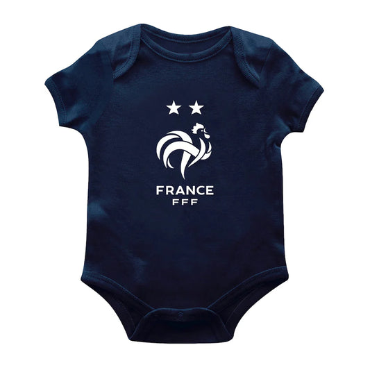 Frankreich Nationalmannschaft Vive La Fete Baby Body mit farbigem Abzeichen – Marineblau
