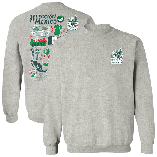 Mexiko Nationalmannschaft Vive La Fete Damen Impressions Artwork Pullover Sweatshirt - Grau