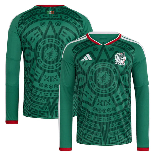 Mexiko Nationalmannschaft adidas FIFA x WM 2026 Heimtrikot Langarm Replika – Grün