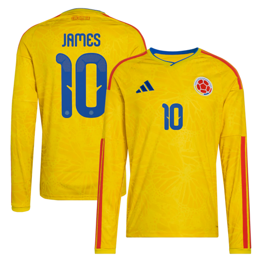 James Rodriguez Kolumbien Nationalmannschaft adidas 2026 Heimtrikot Replica Langarm - Gelb