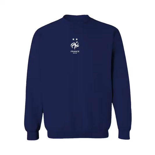 Frankreich Nationalmannschaft Vive La Fete Damen Sweatshirt mit Farbabzeichen – Marineblau