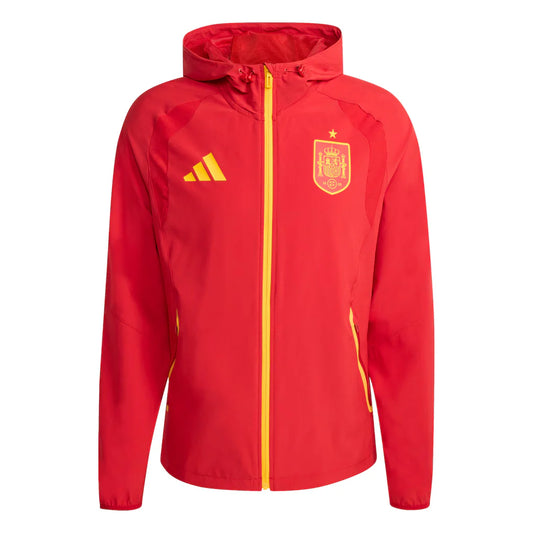 Spanische Fußballnationalmannschaft adidas FIFA x WM 2026 Reise-Windbreaker-Jacke mit durchgehendem Reißverschluss – Rot