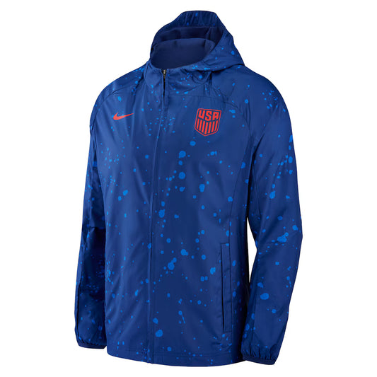 USMNT Nike AWF Raglan Full-Zip Hoodie Jacket - Navy