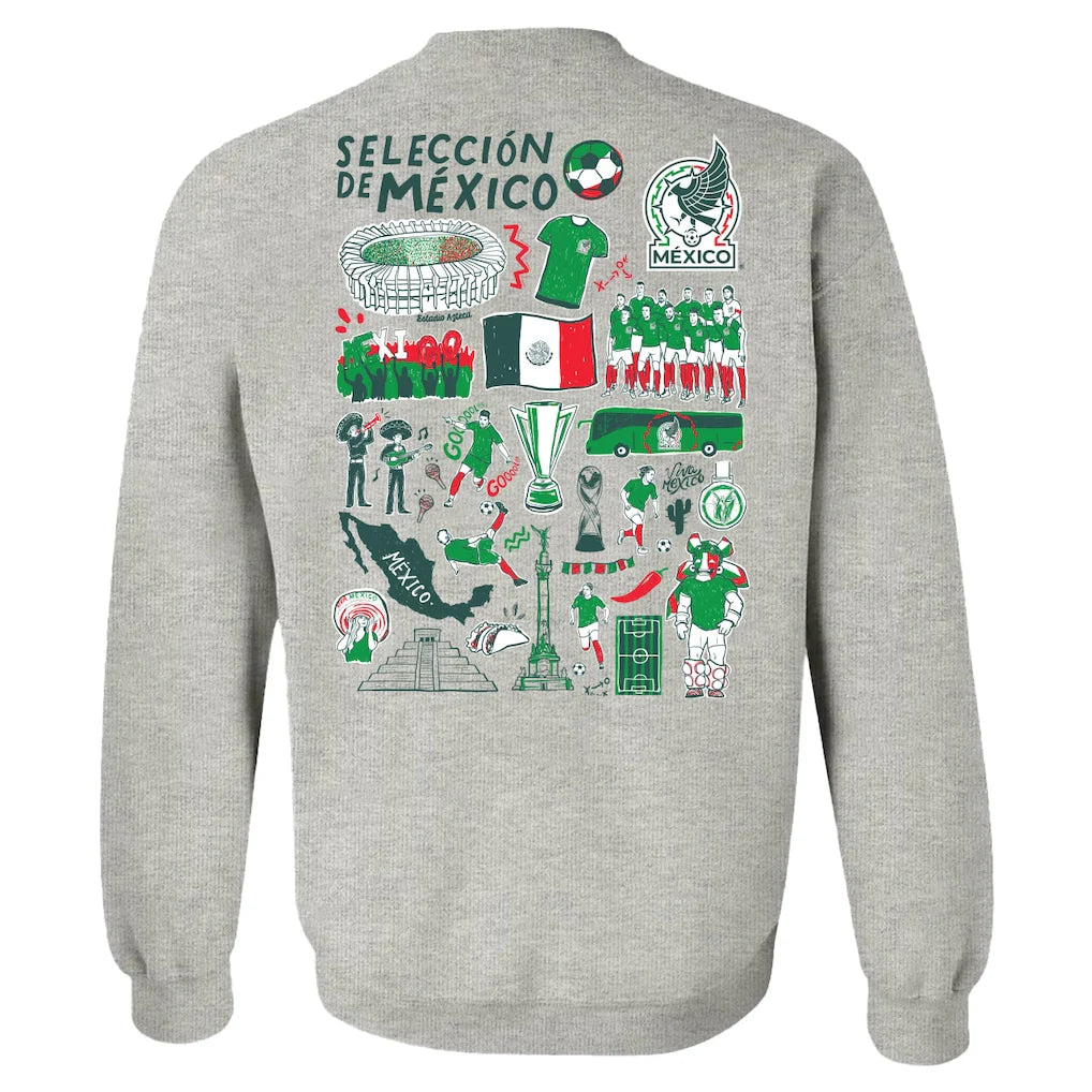 Mexiko Nationalmannschaft Vive La Fete Damen Impressions Artwork Pullover Sweatshirt - Grau